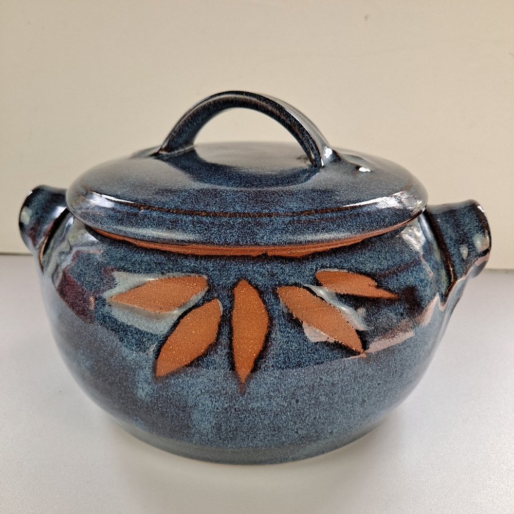 Signed Art Pottery Lidded Pot Crock